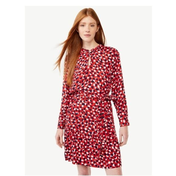 Women’s Tiered Belted Lightweight Mini Dress Size S - Picture 2 of 6